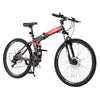 UBesGoo 26in Folding Mountain Bike for Men Women Shimano 21-Speed, with Disc Brakes, Red