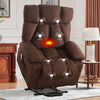 JONPONY Power Lift Recliner Chair Recliners for Elderly with Heat and Massage Recliner Chair for Living Room with Infinite Position and Side Pocket,USB Charge Port,Brown