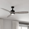 Vaxcel Curtiss Satin Brass Mid-Century Modern MCM Wood Propeller Ceiling Fan with LED Light Kit and Remote