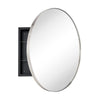 TEHOME Myriel Surface Mount Framed Round Medicine Cabinet with Mirror 24" x 24" - Black
