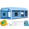 KFFKFF Inflatable Spray Shelter, 27.9x15.7x10.8 ft, Includes 950W+750W Blowers, Air Filtration, Ideal for Small Trucks, Large Motorcycles, Midsize Vehicles