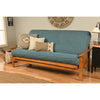 Homestock African Artifacts Full Size Futon Frame Set with Mattress, Easily Converts to Bed, Versatile Design Futon Frame for All Spaces, 33"H x 79"L x 37"D-Color:Linen Charcoal,Size:Barbados
