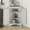 Home Floor Corner Cabinet with Adjustable Shelves and Two Doors, Triangle Bathroom Storage Cabinet, Modern Style Freestanding Floor Cabinet for Kitchen, Living Room and Hall, Oak