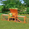 COZIWOW 94'' Wooden Large Rabbit Hutch with Pull Guinea Pig House Chincken Coop Gray