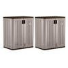 Suncast 2-Shelf Resin Base Cabinet, Platinum Metallic