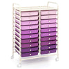 Costway 20 Drawer Rolling Storage Cart Tools Scrapbook Paper Office School Organizer Yellow