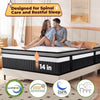 King Mattress, 14 Inch Gel Memory Foam Hybrid Mattress in a Box, Cooling & Breathable Design, Zoned Pressure Relief, Medium Firm Feel, CertiPUR-US Certified