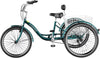 MOONCOOL Adult Tricycles with Rear Basket & Inflator, 24 26 inch 7 Speed 3 Wheel Bikes, Three-Wheeled Bicycles Adult Trike with Backrest for Seniors, Women, Men