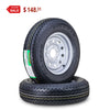 ROCKMAN Trailer Tire Wheel Assembly ST175/80R13 6-Ply C 91M 5 Lug on 4.5" PCD Silver Mod Rim ,SET 2