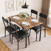 Zzistar 5 Piece Dining Table and Chairs Set, Wood Rectangular Dining Table with 4 Upholstered Chairs