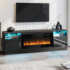 Waleaf Fireplace tv Stand with 36 inch Fireplace Up to 80" TVs,LED Light Entertainment Center and Storage