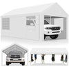 HOTEEL Carport 10'x20' Large Heavy Duty Car Canopy with Steel Frame, Portable Garage Wedding Tent Big Tents Carports Shelter, All-Season Tarp for Outdoor Party Birthday, White