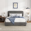 Lijimei King Size Boucle Bed Frame, Upholstered Cloud Platform Bed Frame with Headboard, Anti-Collision Soft Rounded Corners, Adjustable Headboard, Easy Assembly