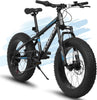 20 Inch Mountain Bike for 7-15 Years Old, 7 Speed Kids Bike with High Carbon Steel Frame, Fat Tire and Dual Disc Brake, Front Suspension Mountain Bicycle Gift for Boys Girls, Grey-Orange