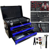 NIGSQJB Tool Set 439pcs with 3 Drawers Tool Box Organizer, Mechanic Tool Set for Home, Tool Box Set 4-Tier Socket Wrench Ratchet Plier Nails, Home Tool Set Mechanics Kit for Adults Man Handyman, Red