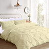 Pinch Pleated 1-Piece Duvet Cover 100% Egyptian Cotton 800 Thread Count with Zipper & Corner Ties Pintuck Decorative Duvet Cover- Queen/Full Size (90" x 90") Inch, Silver