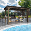 VEIKOUS 8' x 5' Outdoor Hardtop Gazebo, BBQ Grill Gazebo w/ Workstation Shelves for Lawn, Garden, Deck