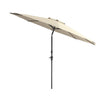 CorLiving 10 Foot Wind Resistant Patio Umbrella, Outdoor Parasol with Crank Tilt, Round Market Umbrella for Patio, Umbrella with Crank, Tilt Umbrella, Outdoor Umbrella, White