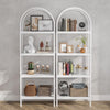 Finmind 70.8" Industrial 4-Tier Bookshelf: Wood and Metal Display Rack (Black, 2PCS)
