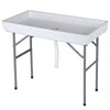 HomGarden Party Ice Cooler Table Folding Chill Table W/Skirt & Drain Hose & Bucket for Picnic Indoor Outdoor
