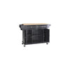 HomeStock Urban Upmarket Full Size Kitchen Cart with Stainless Steel Top, Black, Tiered Shelf, 18 x 52 x 36 inches, Modern Mobile Kitchen Cart, Adjustable Shelved Storage Behind Doors-Color:Mahogany,S