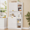 Planntonneo 71'' Tall Kitchen Pantry Storage Hutch Cabinet with Doors and Shelves, Grey Oak