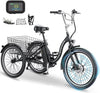 ABORON 24" 26" Electric Tricycles, 36V 10Ah 350W Lithium Battery, 7 Speed E-Trike for Adults with Large Capacity Rear Basket & Adjustable Seat