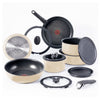 T-fal Ingenio Expertise Nonstick 14-Piece Cookware Set, Induction Oven Safe up to 500F, Detachable Handle, Onyx Black