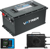 VATRER POWER 12V 100AH Low Temp Cutoff LiFePO4 Deep Cycle Battery with 1280W, Built-in 100A BMS, 5000+ Cycles Rechargeable Lithium Battery, Perfect for RV/Camper, Marine, Solar.
