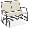 Best Choice Products 2-Person Outdoor Swing Glider, Steel Patio Loveseat, Bench Rocker w/ Armrests - Gray