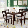 Harper & Bright Designs 5 Pieces Wooden Round Dining Table and Chair Set with Special-shaped Legs and an Exquisitely Designed Hollow Chair Back for Dining Room
