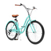Uforic24'' Beach Cruiser Bike, 7-Speed, Step-Through Bicycle for Men & Women, Steel Frame, Mint Green