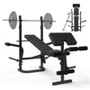 Mikolo Adjustable Weight Bench Set, 800LBS 6 In 1 Full Body Workout Weight Bench With Leg Extension , Multi-Function Strength Training Bench Press Set for Home Gym