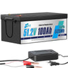 48V 100AH Golf Cart LiFePO4 Battery Bluetooth,51.2V Lithium Batteries for RV,Trolling Motor,Solar,Marine,Boat,Camping,Van,200A BMS,15000+ Deep Cycles