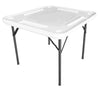 Bene Casa Foldable Domino Table with Built-In Drink Holders, 38” x 38”, White
