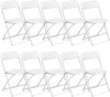 Ktaxon 10 Pack Commercial Plastic Folding Chairs Stackable Wedding Party Chairs Portable Chairs for Outdoor White
