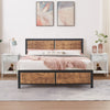 VECELO 3-Piece Bedroom Set with Twin Size Bed Frame and 1-Drawer Black Nightstands