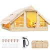 Lilypelle 4-6 Person Blow Up Inflatable Tent with Stove Jack, Hot Tent for Camping with Hand Pump, Waterproof Inflatable Camp Tent with Mesh Windows, Easy Setup Glamping Inflatable House