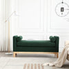 53.5"W Elegant Upholstered Bench with Wood Legs & Round Pillows,Comfy Boucle Fabric Footrest with Arms, Entryway Bench for End of Bed, Bedroom and Living Room, Ivory