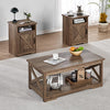 Merluxy 3-Piece Farmhouse Table Set Includes Coffee Table, Two End Tables, Wood, Distressed White