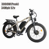 3000W��Peak)Motor 190NM Electric Bike SMLRO MX500 for Adults,with 52V25Ah Battery e bicycles,24" Fat Tire All-Terrain Electric Bicycle for Adult, Max 37MPH Ebike,7-Speed UL2849