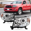 AKKON - For 05-11 Toyota Tacoma Pickup Black Bezel Dual Halo Ring Design Projector LED Replacement Headlights