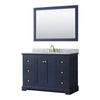 Wyndham Collection Oval Sink Wood Single Bathroom Vanity in White/Gold