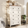 Keywhat Farmhouse 5 Drawer Dresser for Bedroom, Chest of Drawers Wood Organizer for Living Room, Antique White