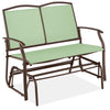 Best Choice Products 2-Person Outdoor Swing Glider, Steel Patio Loveseat, Bench Rocker w/ Armrests - Gray