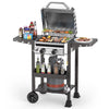 LHRIVER Stainless Steel 4 Burner Propane Gas Grill with Side Burner, Portable Outdoor Barbecue Grill, 45,000 BTU