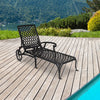 Ktaxon Outdoor Aluminum Sunbed Lounge Chaise Chair w/ Adjustable Backrest for Patio Garden Poolside, Black