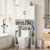 Vabches Over The Toilet Storage Cabinet with Toilet Paper Holder Stand, Above Toilet with Adjustable Shelf & 2 Doors