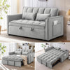 EPOWP Convertible Sofa Bed, 3 in 1 Pull Out Sleeper Loveseat Couch with Storage, Black