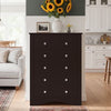 Homall 5 Drawer Dresser Wood Storage Cabinet Double Tier Chest of Drawer TV Stand for Bedroom, Living Room, Black